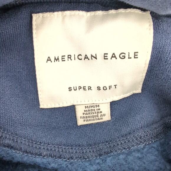 American Eagle Navy Blue Relaxed Fit Full Zip Hooded Sweatshirt Hoodie - Size M - Picture 7 of 10